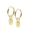 Carnation Birth Flower Silver Hoop Earring Charms HO-2695
